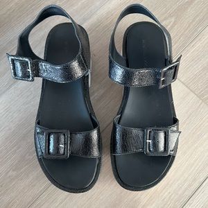 Kendall and Kylie leather platform sandals